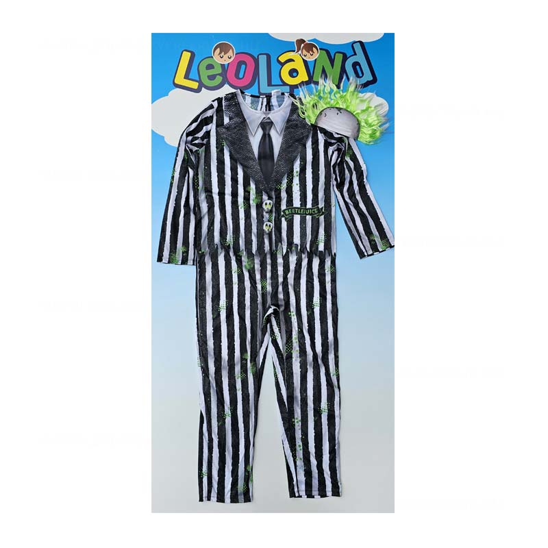 Beetlejuice ferfe halloween vagy farsangi jelmez fejdisszel csikos