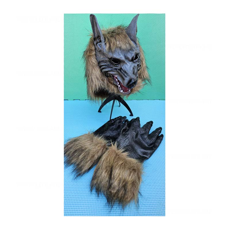 Halloween Farkas maszk karmokkal kesztyuvel