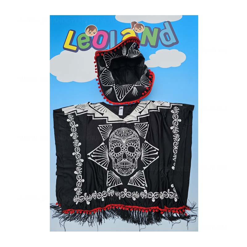 Mexikoi felnott ferfi poncso kalappal halloween vagy farsangi jelmez