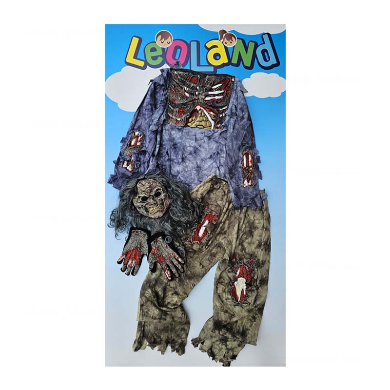 Zombi Felnott ferfi halloween vagy farsangi jelmez maszkkal es kesztyuvel