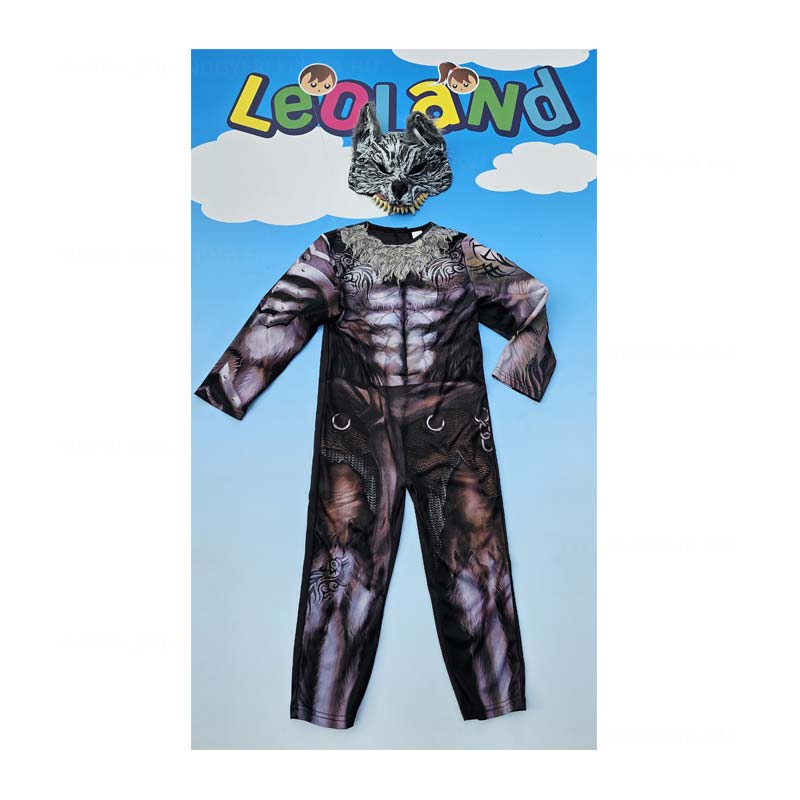 Izmositott Farkas gyerek fiu halloween vagy farsangi jelmez maszkkal