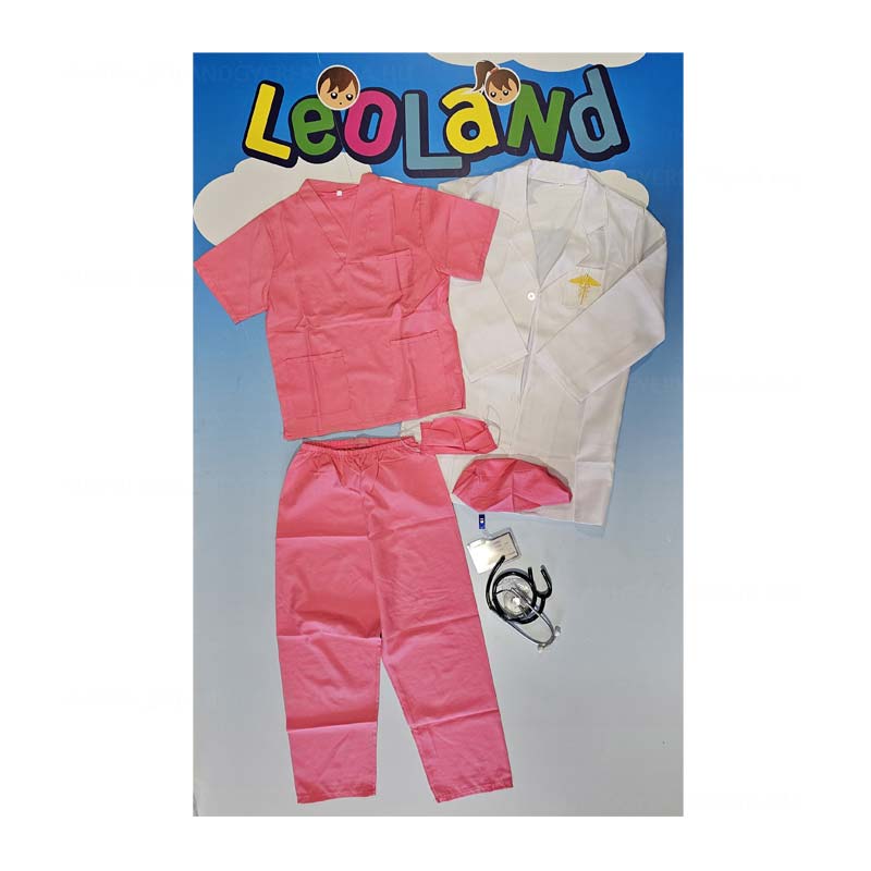 Doktor Apolo gyerek lany farsangi jelmez szett sztetoszkoppal es nevtartoval